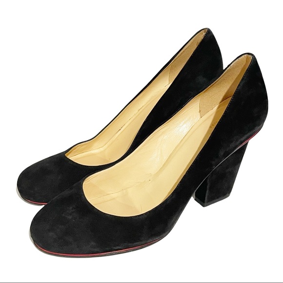 kate spade Shoes - Kate Spade Size 10B Black‎ Suede Leather Round Toe Square Heel Shoes